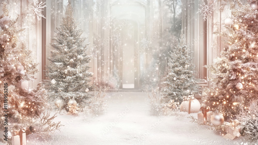 Fototapeta premium winter landscape with snow