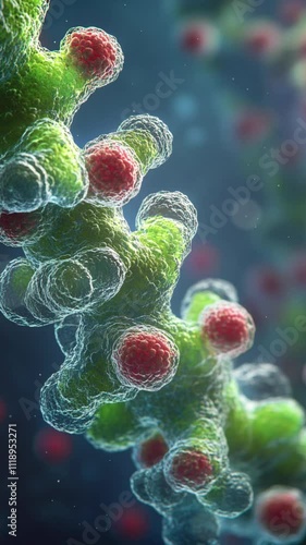 3D Illustration of Candida Bacteria