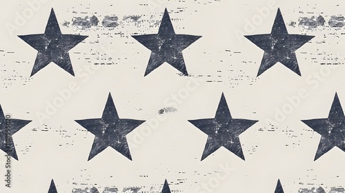 Distressed navy stars on beige background.