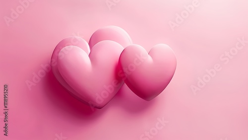 simple overlapping pink hearts on a gradient background