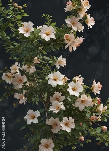 Cissus quadrangularis in full bloom with multiple flowers, lush greenery, cissus quadrangularis, fragrant flowers photo