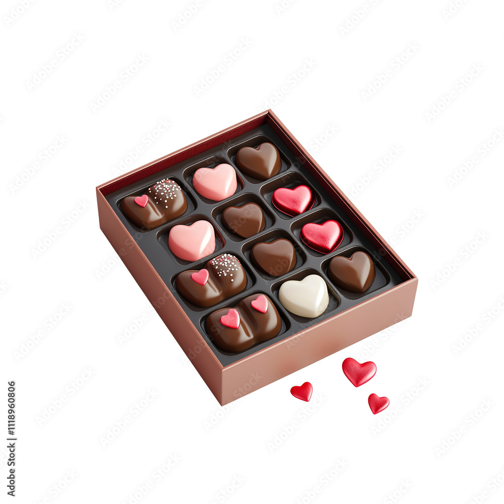 Gourmet Heart-Shaped Chocolate Assortment in Elegant Box - Valentine's Day Gift Gourmet Heart-Shaped Chocolate Assortment in Elegant Box - Valentine's Day Gift
