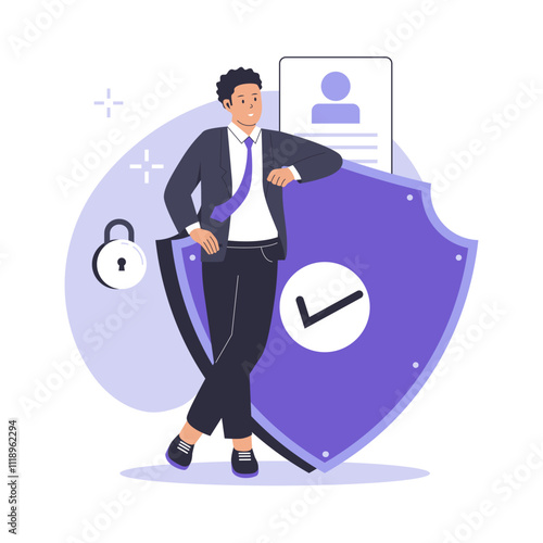 Personal information protection Illustration concept. Illustrations for websites, landing pages, mobile apps, posters and banners. Trendy flat vector illustrations