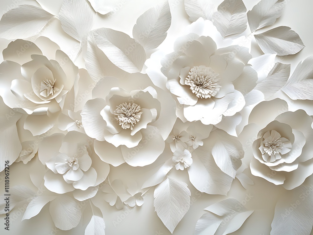 Delicate 3D Relief of Intricately Sculpted Flowers Delicate 3D Relief of Intricately Sculpted Flowers