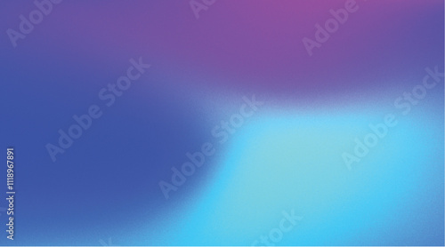 Abstract grainy neon background with gradient mesh in turquoise, blue and purple hues for backdrop, poster, template and banner design