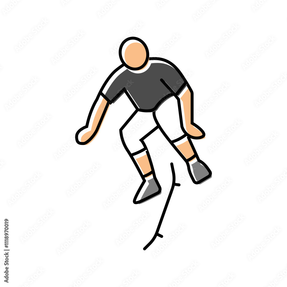 Fototapeta premium freestyle skating color icon vector. freestyle skating sign. isolated symbol illustration