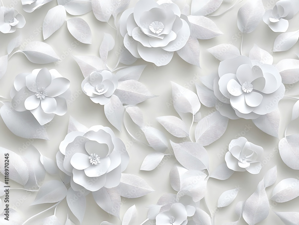 Delicate 3D Relief of Intricately Sculpted Flowers Delicate 3D Relief of Intricately Sculpted Flowers
