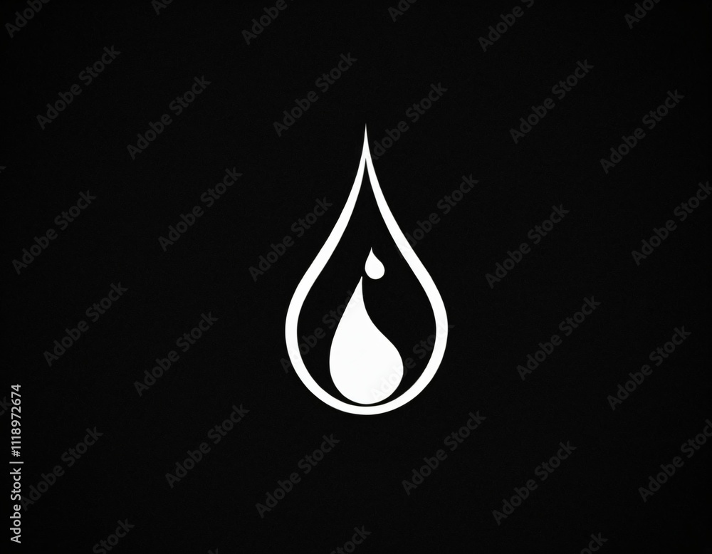 Fototapeta premium A stylized logo depicting a drop of water, symbolizing purity and life. Ai generated image.