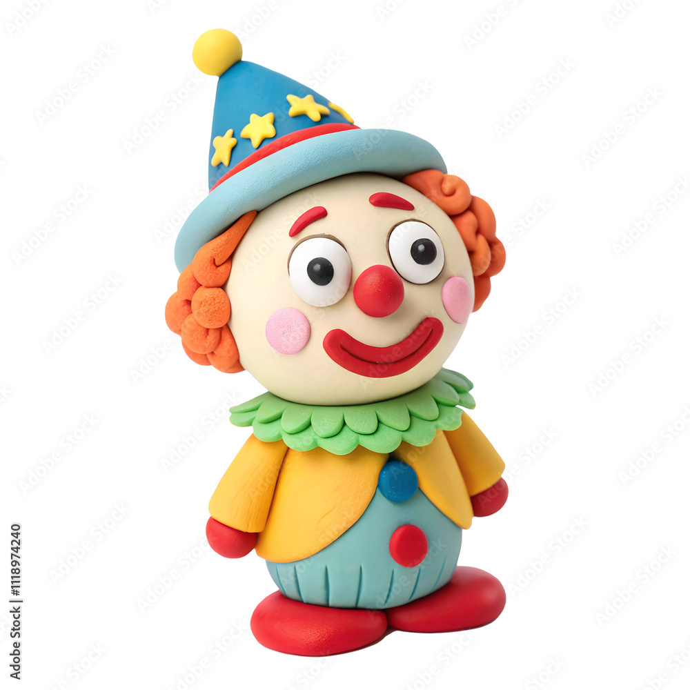 Modeling clay of a Cute Clown, isolated on a transparent background Modeling clay of a Cute Clown, isolated on a transparent background
