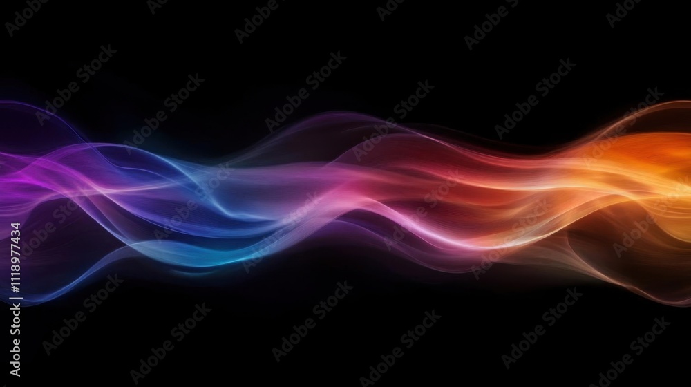 Naklejka premium Abstract Colorful Waves Flow Dynamically, Serene Visuals, Motion Graphics