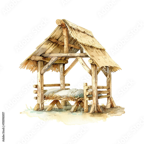 manger vector illustration in watercolor style