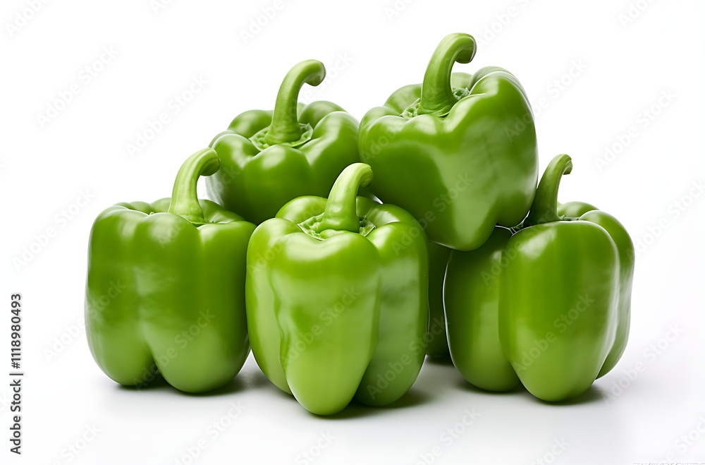 Fresh Green Peppers Background, generative ai Fresh Green Peppers Background, generative ai