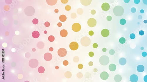 A colorful abstract background with circles in various sizes and hues.