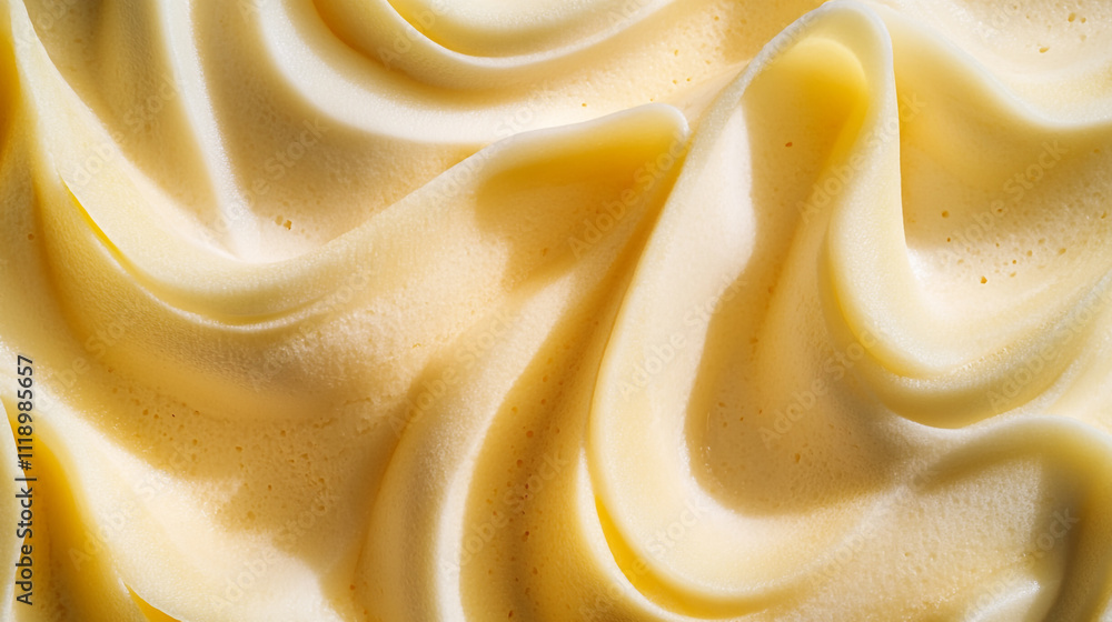 Creamy texture of freshly whipped custard in a dessert preparation process Creamy texture of freshly whipped custard in a dessert preparation process