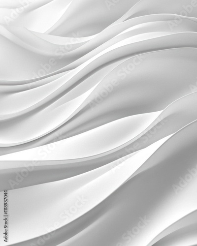 A smooth, flowing white fabric texture with soft curves and waves.