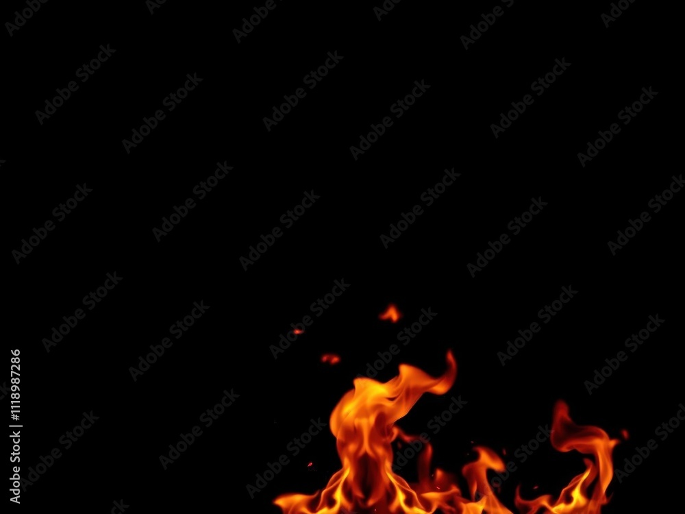 Abstract swirling fire flames against a stark black background, vibrant, motion Abstract swirling fire flames against a stark black background, vibrant, motion