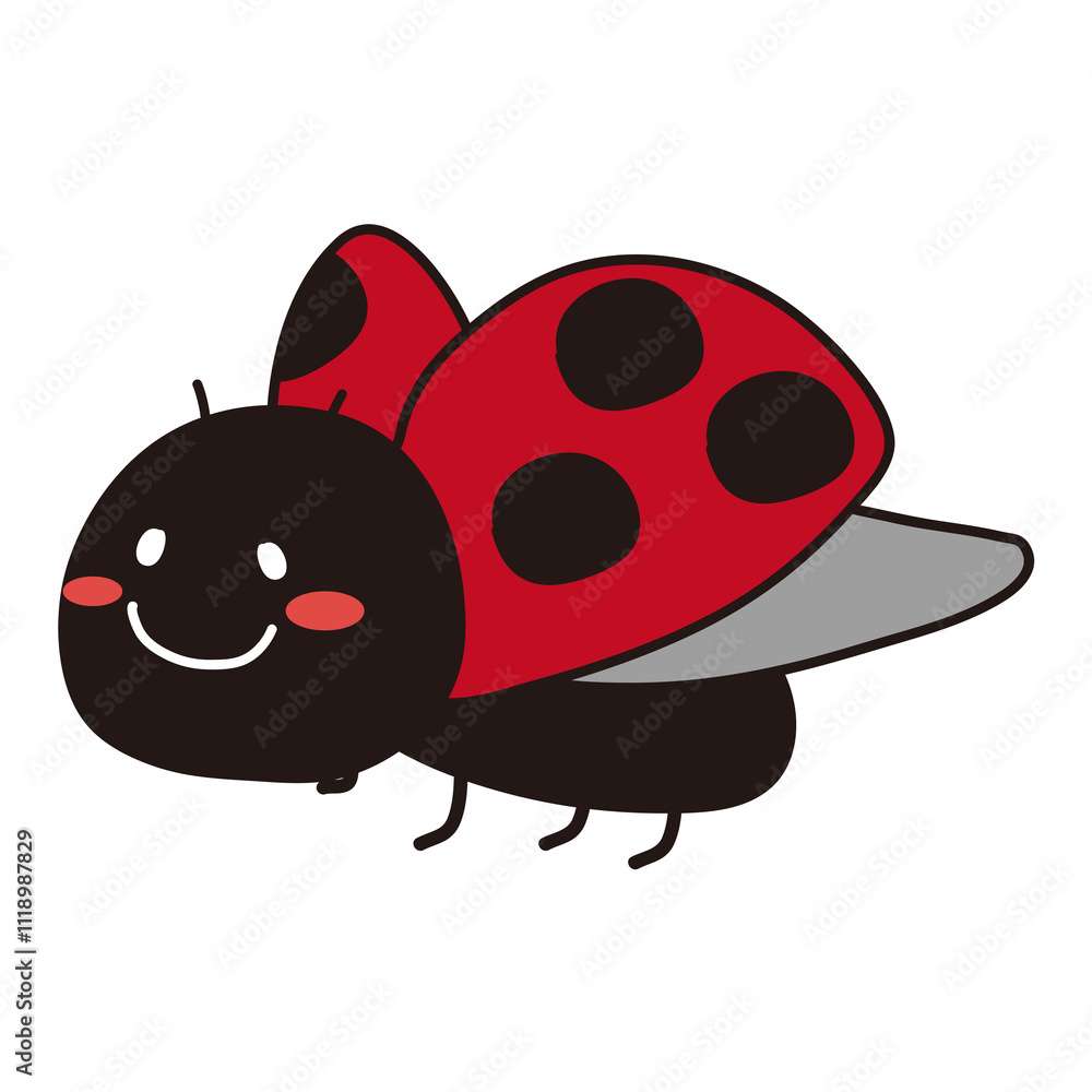 Obraz premium 飛んでいるほっぺの赤いてんとう虫