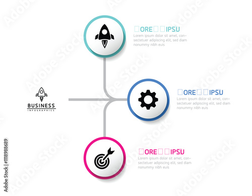 Vector business Presentation Connecting Steps Infographic Template