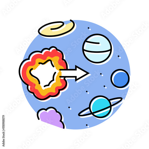 origin of the universe unsolved mystery color icon vector. origin of the universe unsolved mystery sign. isolated symbol illustration