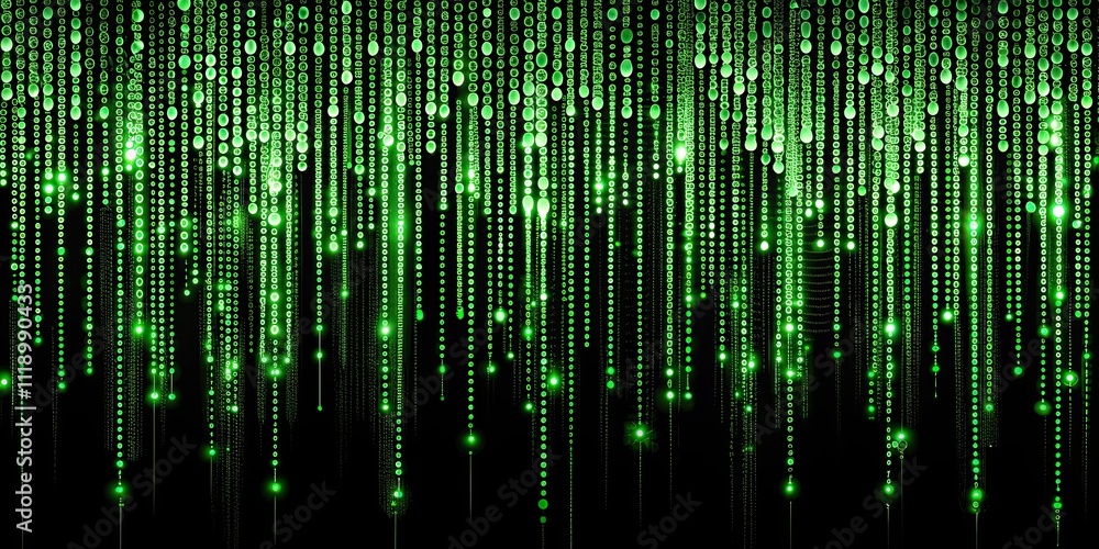 Green binary code streaming on a black background , technology, coding, programming, digital, data Green binary code streaming on a black background , technology, coding, programming, digital, data