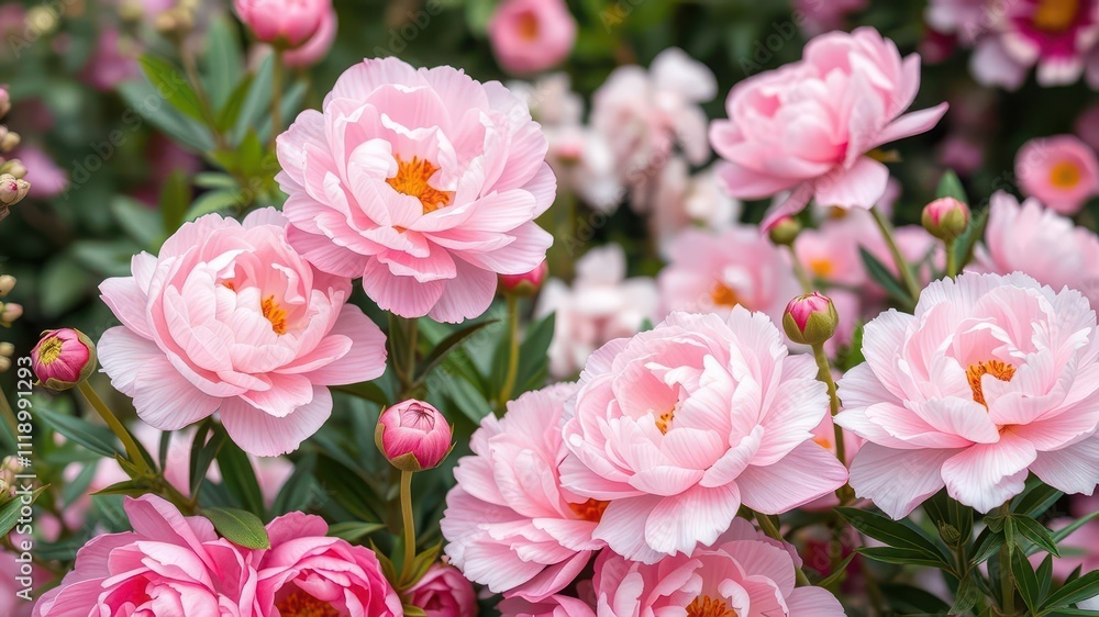 Gorgeous pink peony flowers creating a dreamy background, pink, natural Gorgeous pink peony flowers creating a dreamy background, pink, natural