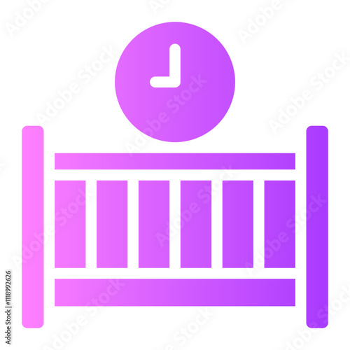 baby bed gradient icon