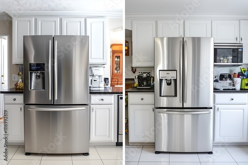 Kitchen appliance photography a comparison of modern refrigerator designs and home concepts
