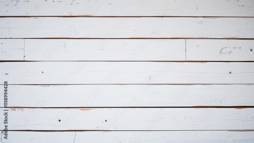 Naklejka premium White wooden boards with a rustic texture perfect for backgrounds or overlays, pattern, surface