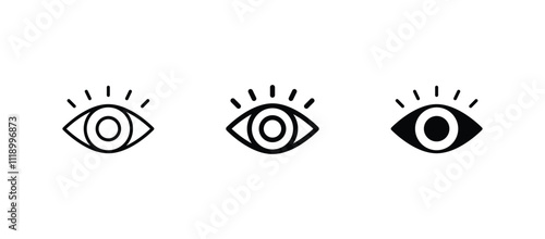 Eye icon set. Open eyes icon vector	