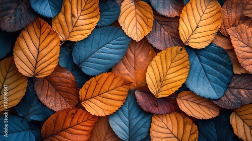 Wallpaper Mural Intricate pattern of autumn leaves with unique textures and colors Torontodigital.ca