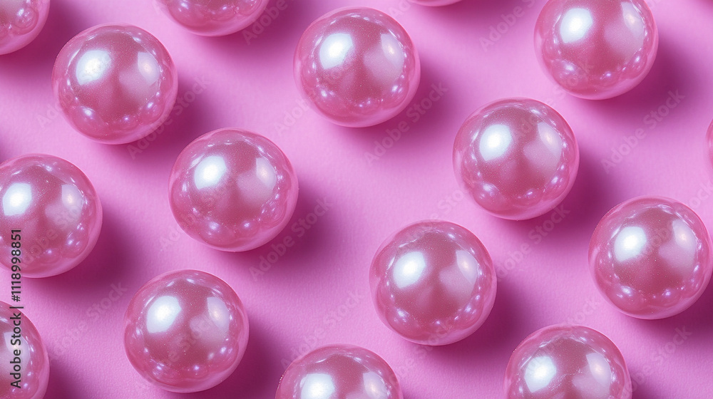Soft and elegant pink pearls scattered on a smooth surface with a top-down view evoking feelings of luxury, femininity, and tranquility Soft and elegant pink pearls scattered on a smooth surface with a top-down view evoking feelings of luxury, femininity, and tranquility
