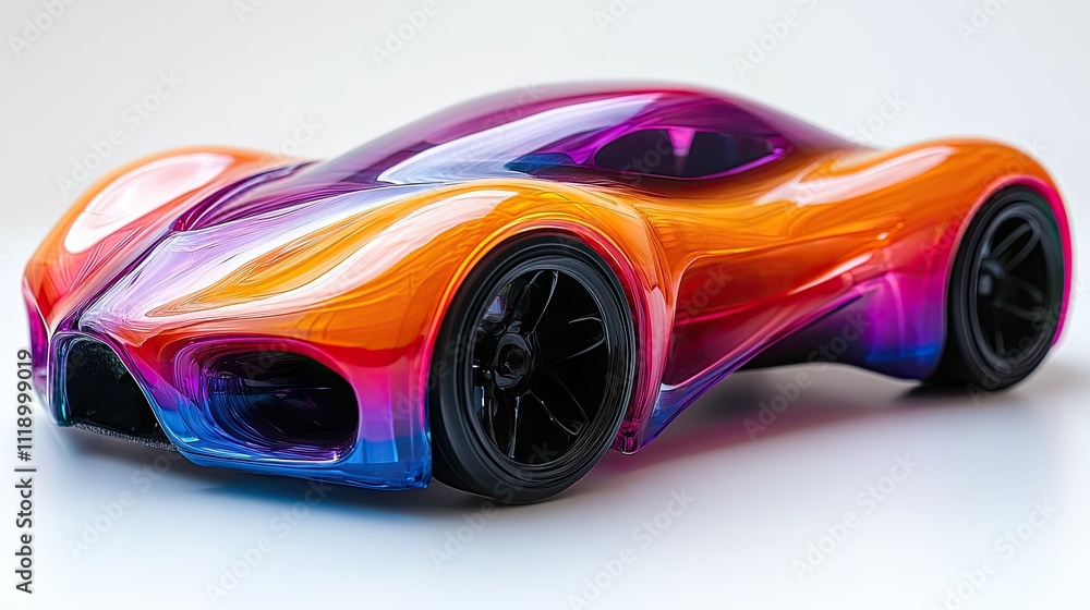Isolated image of a remote-controlled toy car in vibrant color on a white background Isolated image of a remote-controlled toy car in vibrant color on a white background