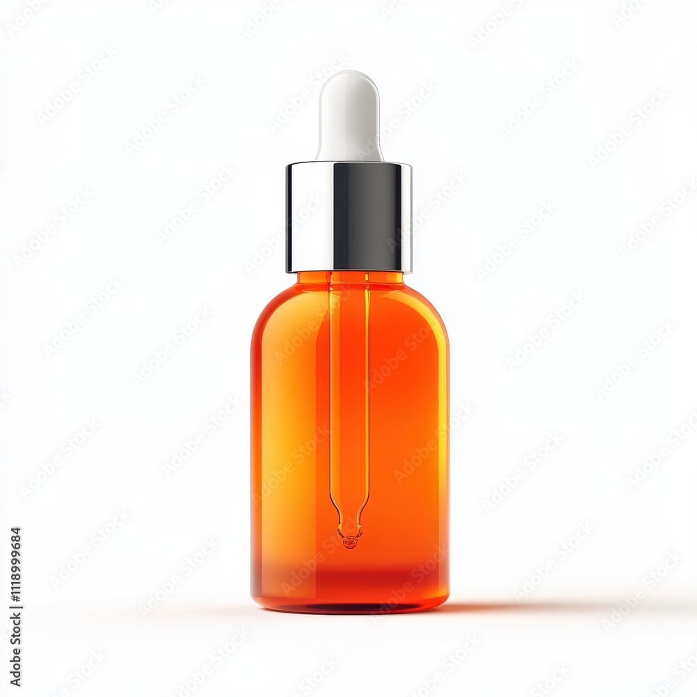 A bright orange serum bottle with a sleek dropper, isolated on white background, representing vitality and modern skincare, ideal for beauty product branding, e-commerce listings, wellness campaigns A bright orange serum bottle with a sleek dropper, isolated on white background, representing vitality and modern skincare, ideal for beauty product branding, e-commerce listings, wellness campaigns