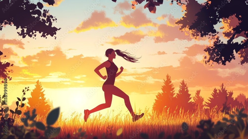 in park outside with beautiful summer a girl doing jogging in park outside with beautiful summer a girl doing jogging