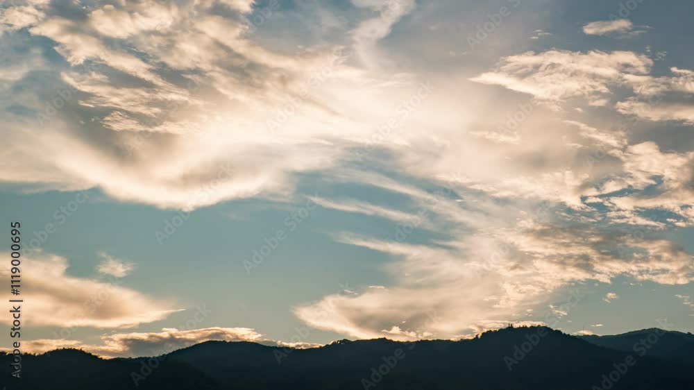 Twilight and dawn sky with cumulus cloud time lapse in an evening 4k footage. Twilight and dawn sky with cumulus cloud time lapse in an evening 4k footage.