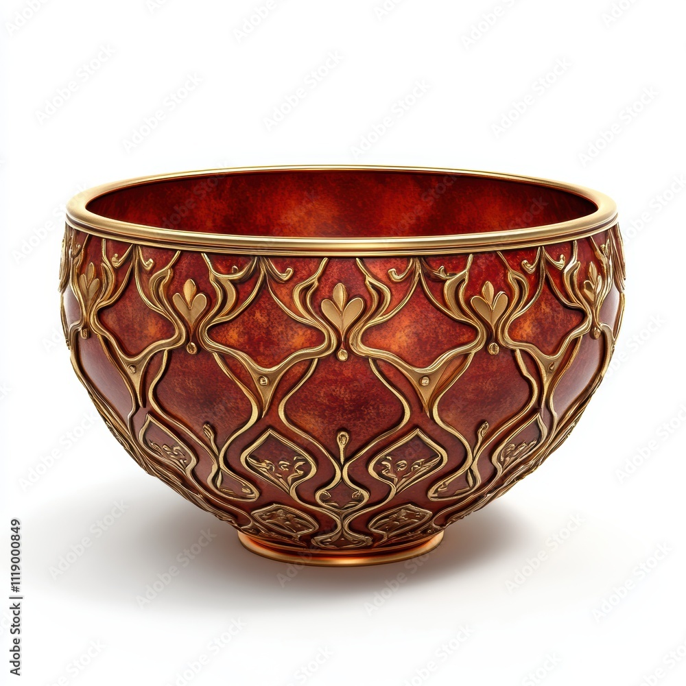 A decorative bowl with intricate patterns, isolated on white background, symbolizing elegance and craftsmanship, perfect for home decor branding, artistic campaigns, cultural product marketing A decorative bowl with intricate patterns, isolated on white background, symbolizing elegance and craftsmanship, perfect for home decor branding, artistic campaigns, cultural product marketing
