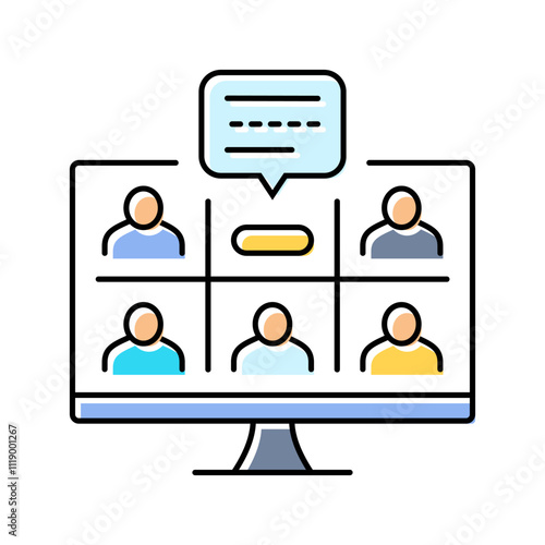 breakout sessions virtual conference color icon vector. breakout sessions virtual conference sign. isolated symbol illustration
