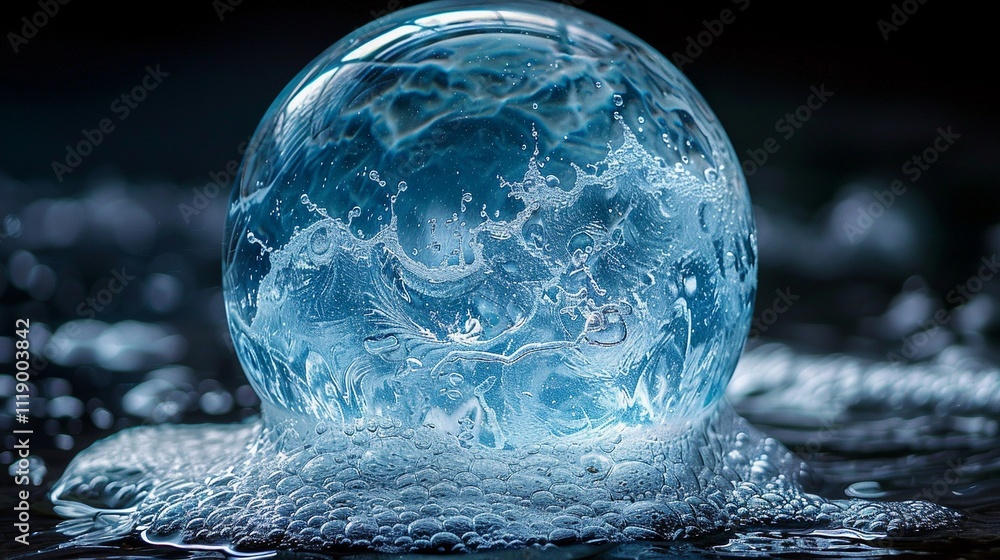 抽象的な青い水 の明るい球体1 抽象的な青い水 の明るい球体1