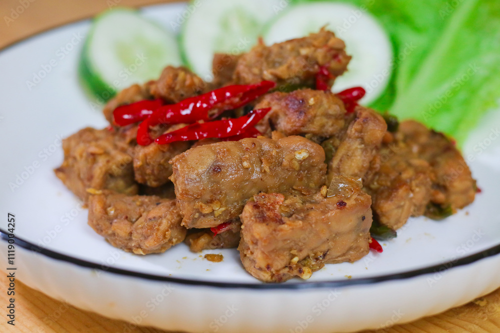Tempe orek is a traditional Javanese Indonesian dish, served with rice as a side dish for breakfast, lunch or dinner Tempe orek is a traditional Javanese Indonesian dish, served with rice as a side dish for breakfast, lunch or dinner