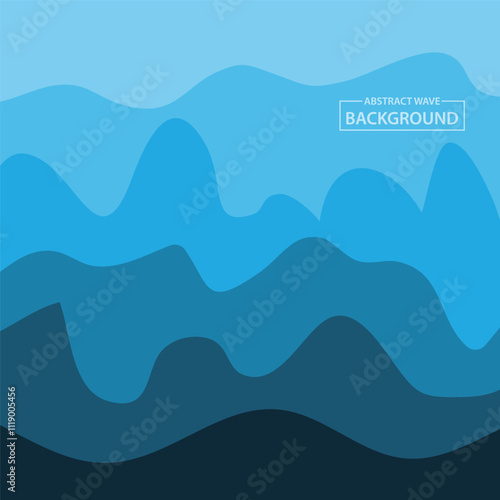 Water Wave Background Design, Abstract Vector Blue Ocean Walpaper Template