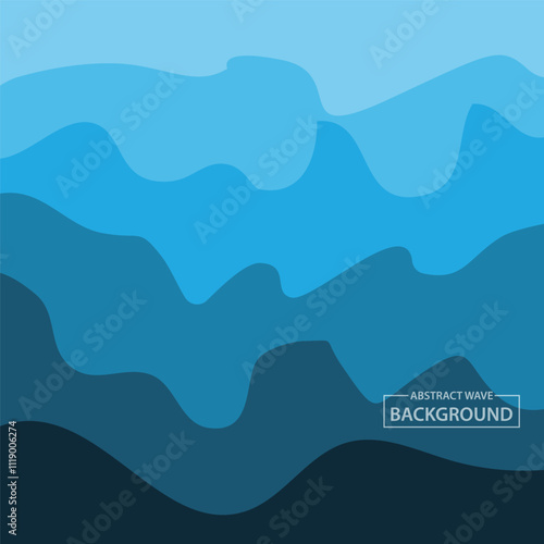 Water Wave Background Design, Abstract Vector Blue Ocean Walpaper Template