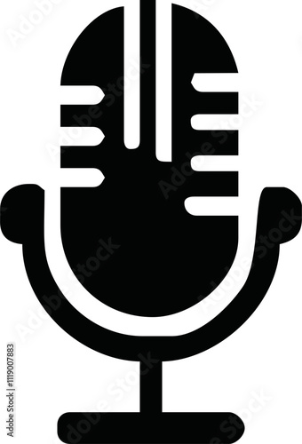 podcast microphone logo vector symbol templqte.