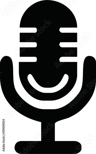 podcast microphone logo vector symbol templqte.