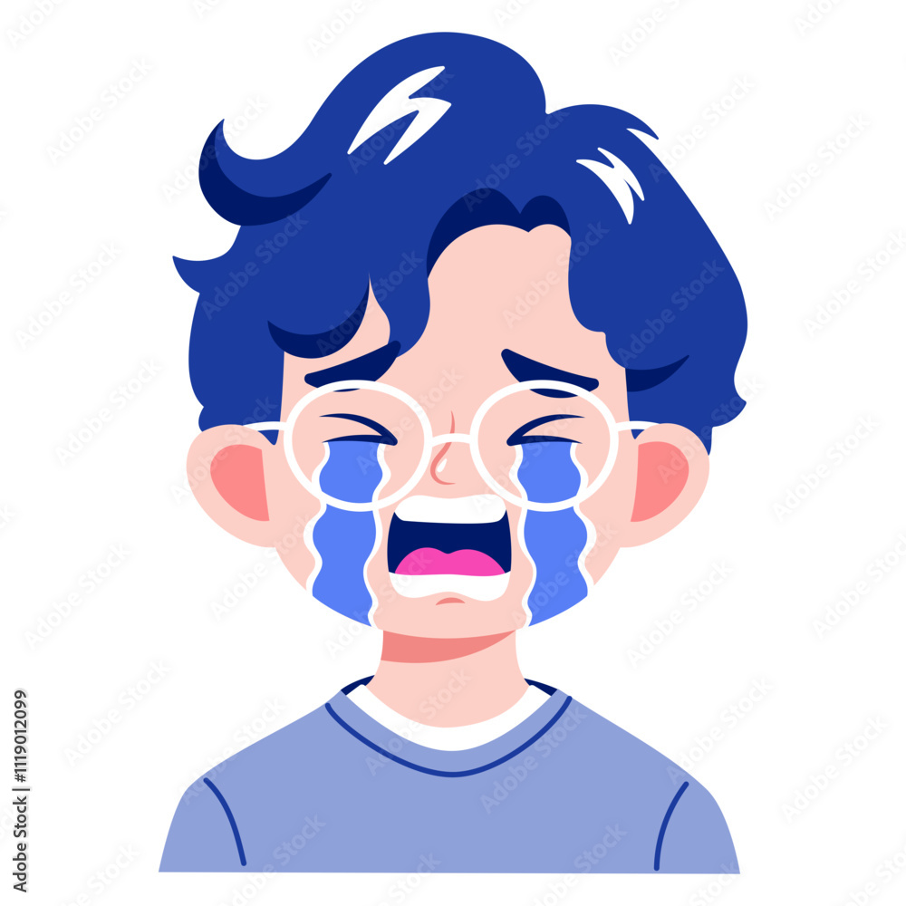 Crying Illustration