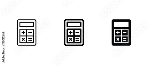 Calculator icon set vector