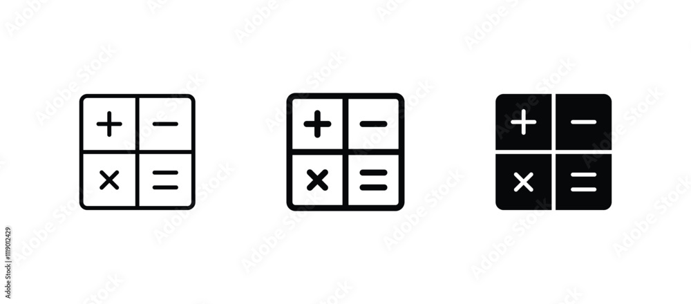 Calculator icon set vector