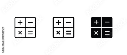 Calculator icon set vector