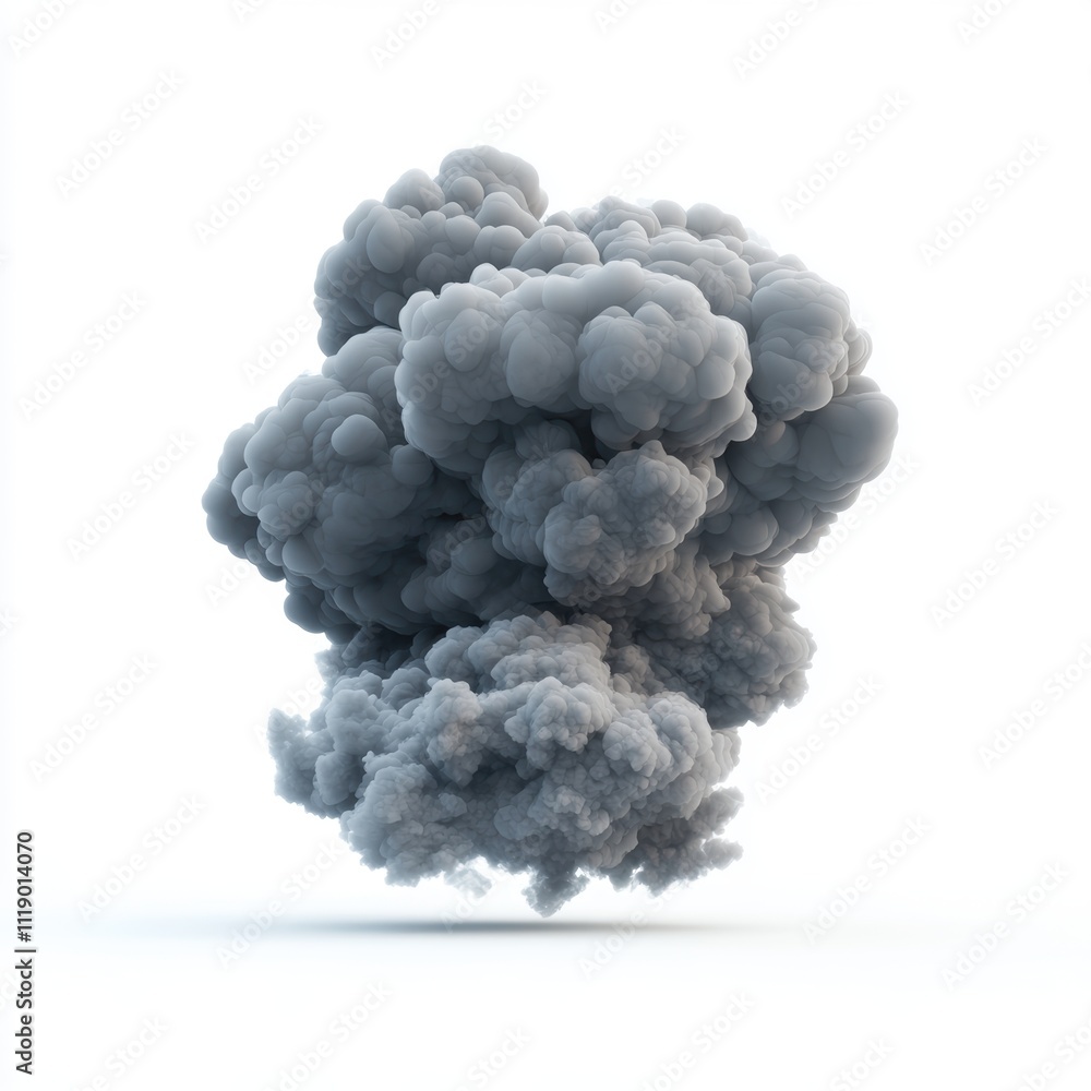 A smoky cloud dispersing into the air, isolated on white background, representing calmness and intrigue, perfect for artistic campaigns A smoky cloud dispersing into the air, isolated on white background, representing calmness and intrigue, perfect for artistic campaigns