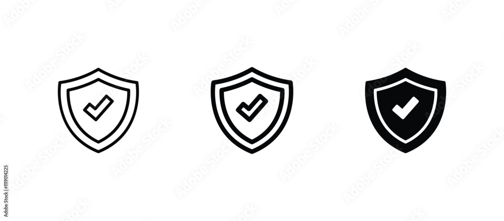 Shield check mark icon set vector Shield check mark icon set vector