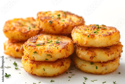 a set of hash browns on a transparent background cutout